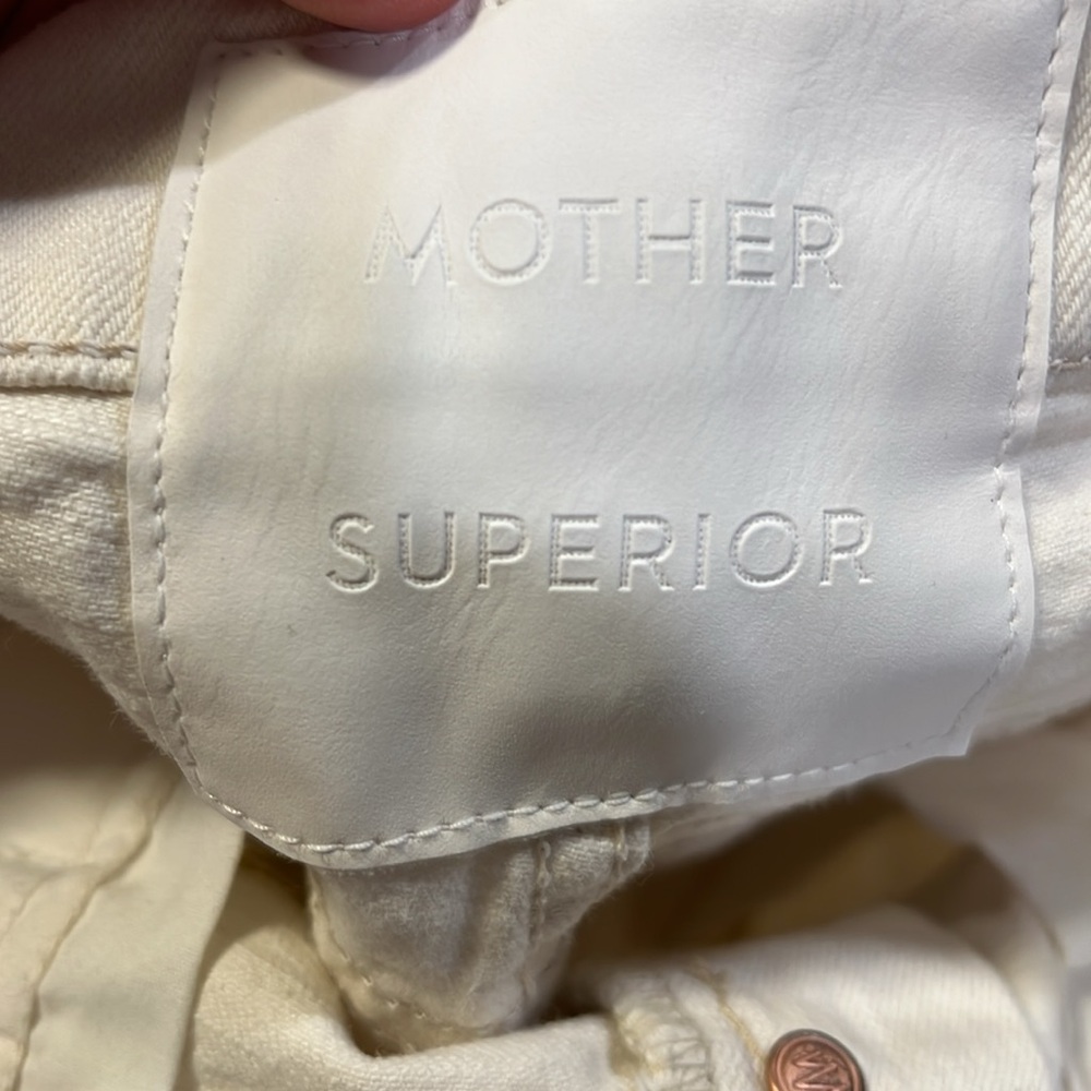 MOTHER - white denim short, 27, Yellow Star‎ Embroidery - Picture 6 of 9
